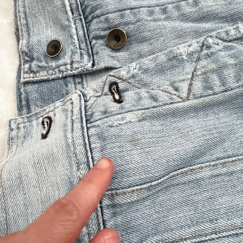RAG & BONE Distressed Frayed Denim Vest